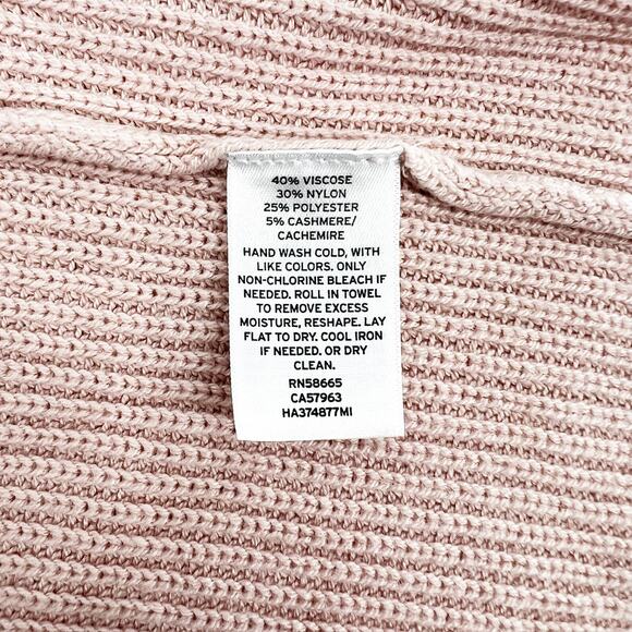 Halogen Pink Long Knit Open Front Cashmere Blend Cardigan M - Picture 5 of 5